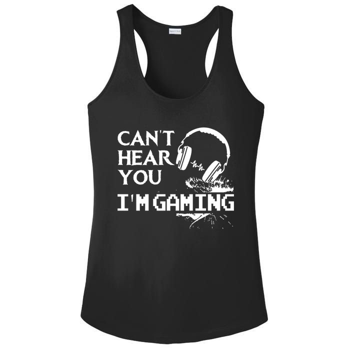 Funny Gamer Headset I Cant Hear You Im Gaming Ladies PosiCharge Competitor Racerback Tank