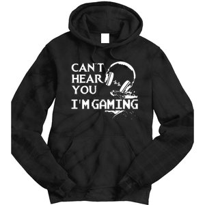 Funny Gamer Headset I Cant Hear You Im Gaming Tie Dye Hoodie