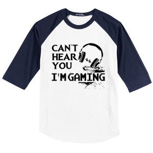 Funny Gamer Headset I Cant Hear You Im Gaming Baseball Sleeve Shirt