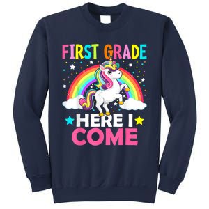 First Grade Here I Come Unicorn Back To School 1st Graders Sweatshirt