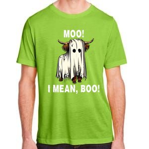 Funny Ghost Highland Cow Halloween Moo I Mean Boo Gift Adult ChromaSoft Performance T-Shirt