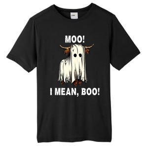 Funny Ghost Highland Cow Halloween Moo I Mean Boo Gift Tall Fusion ChromaSoft Performance T-Shirt