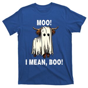 Funny Ghost Highland Cow Halloween Moo I Mean Boo Gift T-Shirt