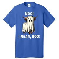 Funny Ghost Highland Cow Halloween Moo I Mean Boo Gift Tall T-Shirt