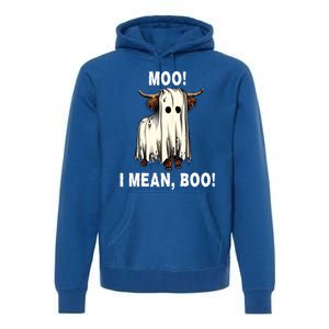 Funny Ghost Highland Cow Halloween Moo I Mean Boo Gift Premium Hoodie