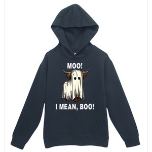 Funny Ghost Highland Cow Halloween Moo I Mean Boo Gift Urban Pullover Hoodie