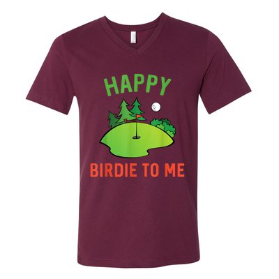 Funny Golf Happy Birdie To Me Golfer Dad Uncle Birthday Gift V-Neck T-Shirt