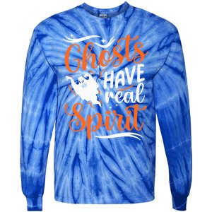 Funny Ghosts Have Real Spirit Halloween Costume Gift Tie-Dye Long Sleeve Shirt