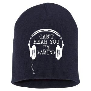 Funny Gamer Headset I Cant Hear You Im Gaming Short Acrylic Beanie