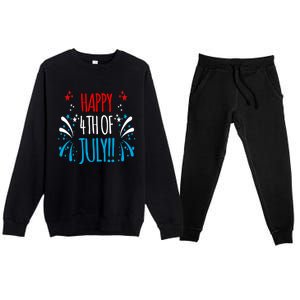 Firework Gift Happy Fourth Of July! Gift Premium Crewneck Sweatsuit Set