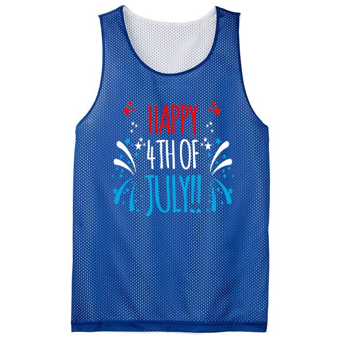 Firework Gift Happy Fourth Of July! Gift Mesh Reversible Basketball Jersey Tank