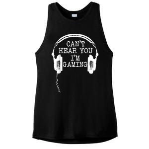 Funny Gamer Headset I Cant Hear You Im Gaming Ladies PosiCharge Tri-Blend Wicking Tank