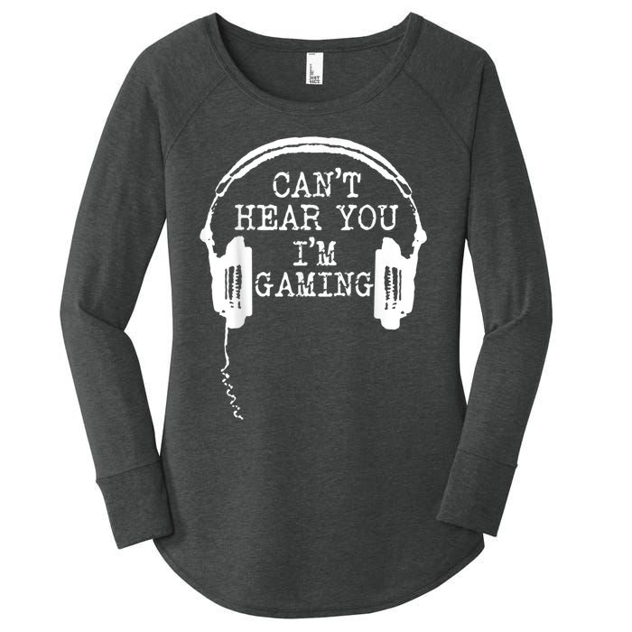 Funny Gamer Headset I Cant Hear You Im Gaming Women's Perfect Tri Tunic Long Sleeve Shirt