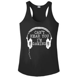 Funny Gamer Headset I Cant Hear You Im Gaming Ladies PosiCharge Competitor Racerback Tank