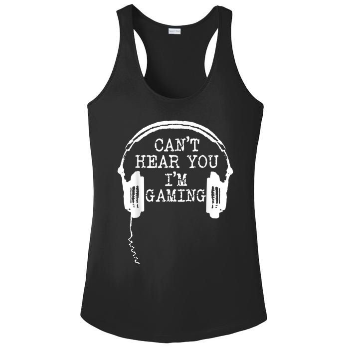 Funny Gamer Headset I Cant Hear You Im Gaming Ladies PosiCharge Competitor Racerback Tank