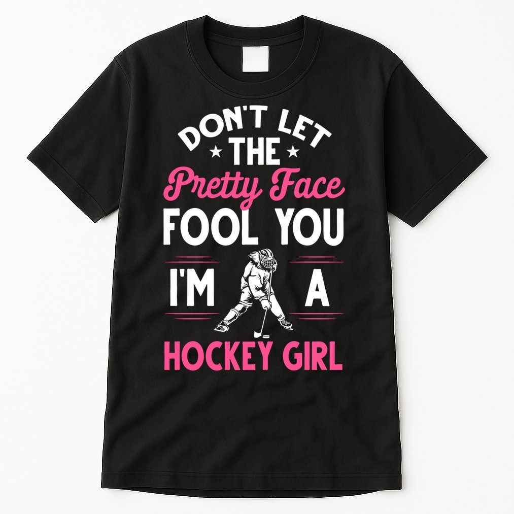Funny Girl Hockey Gift For Women Ice Hockey Players Gift Tall T-Shirt