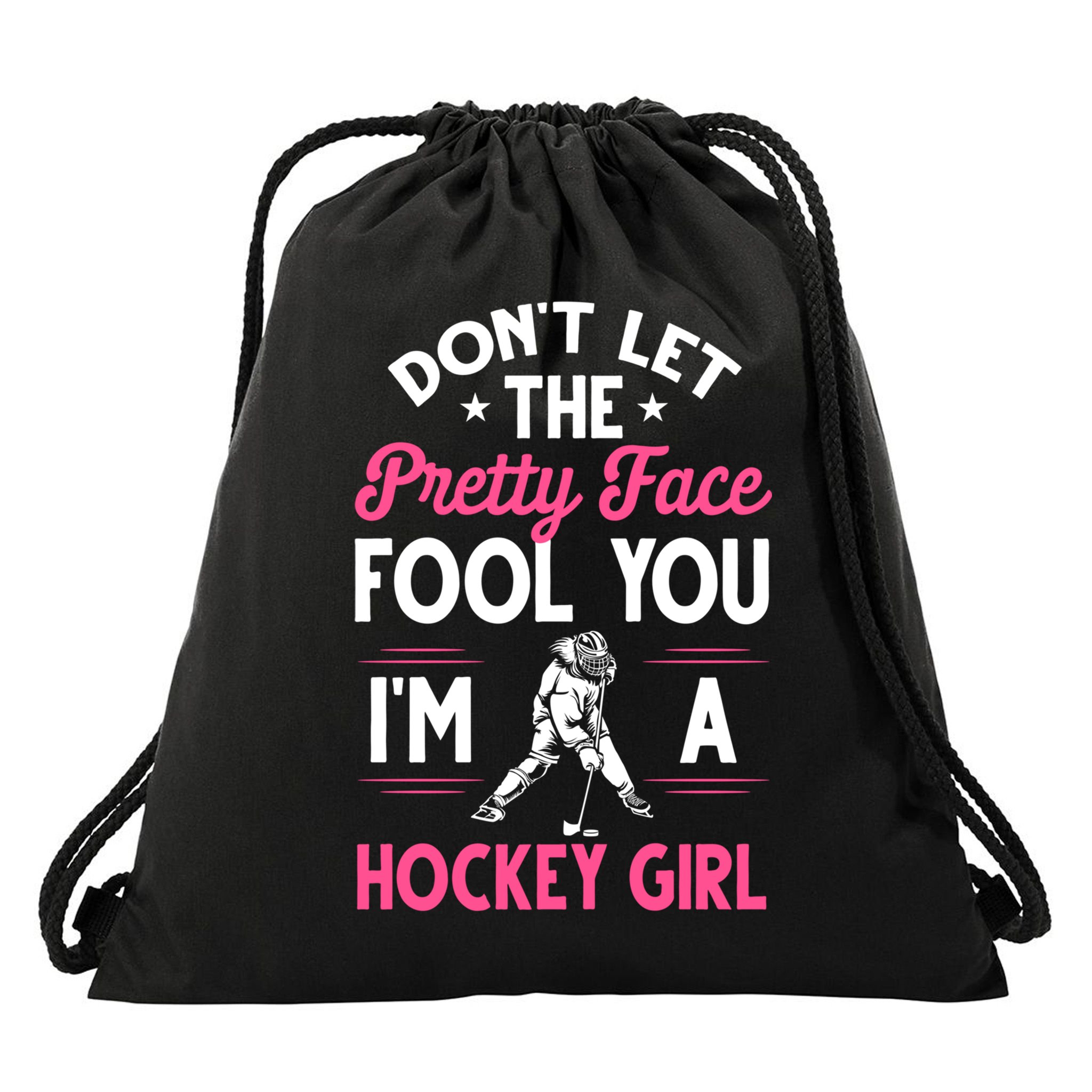Funny Girl Hockey Gift For Women Ice Hockey Players Gift Drawstring Bag
