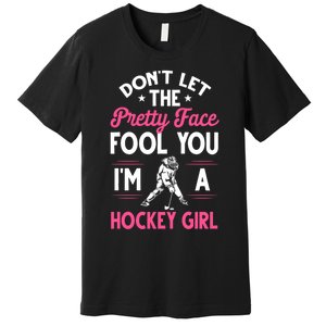 Funny Girl Hockey Gift For Women Ice Hockey Players Gift Premium T-Shirt