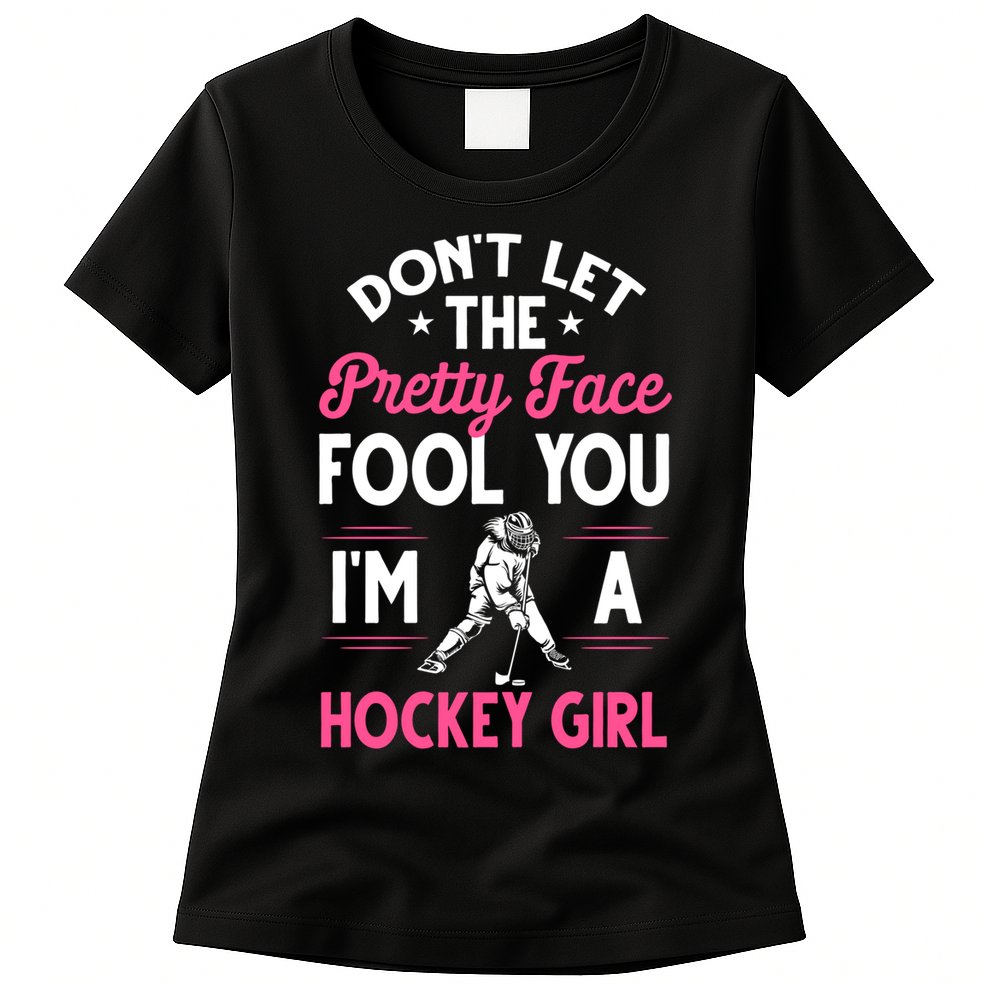 Funny Girl Hockey Gift For Women Ice Hockey Players Gift Womens T-Shirt