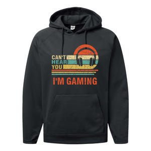 Funny Gamer Headset I CanT Hear You IM Gaming Gift Performance Fleece Hoodie