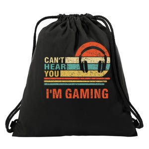 Funny Gamer Headset I CanT Hear You IM Gaming Gift Drawstring Bag