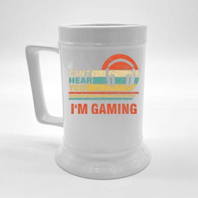 Funny Gamer Headset I CanT Hear You IM Gaming Gift Beer Stein