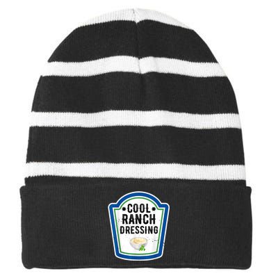 Funny Group Halloween Costume Ranch Dressing Group Condiment Striped Beanie with Solid Band