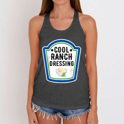 Funny Group Halloween Costume Ranch Dressing Group Condiment Women's Knotted Racerback Tank