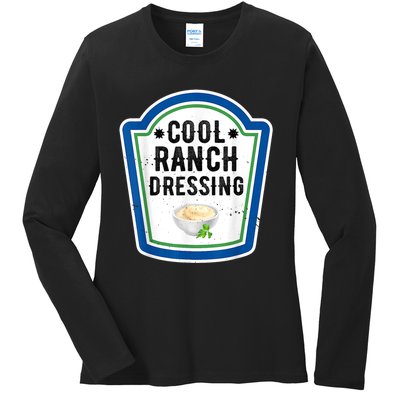 Funny Group Halloween Costume Ranch Dressing Group Condiment Ladies Long Sleeve Shirt