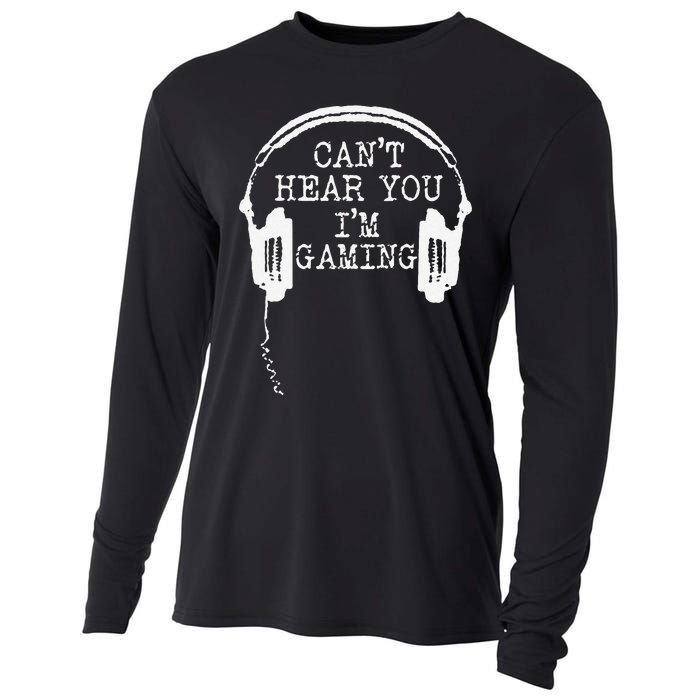 Funny Gamer Headset I CanT Hear You IM Gaming Cooling Performance Long Sleeve Crew