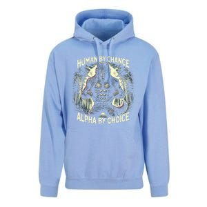 Funny Graphic Human By Chance Alpha By Choice Alpha Wolf Unisex Surf Hoodie