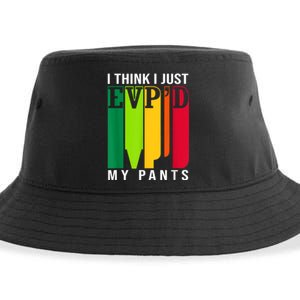 Funny Ghost Hunting Retro I Think I Just EvpD My Pants Sustainable Bucket Hat