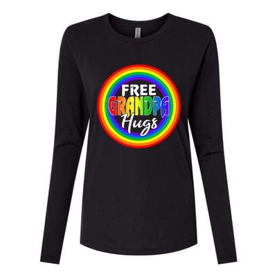 Free Grandpa Hugs Lgbt Pride Month Fathers Womens Cotton Relaxed Long Sleeve T-Shirt