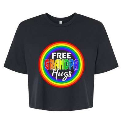 Free Grandpa Hugs Lgbt Pride Month Fathers Bella+Canvas Jersey Crop Tee