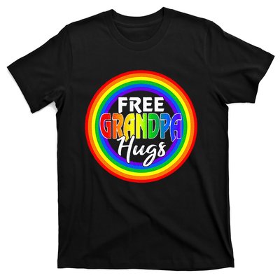 Free Grandpa Hugs Lgbt Pride Month Fathers T-Shirt