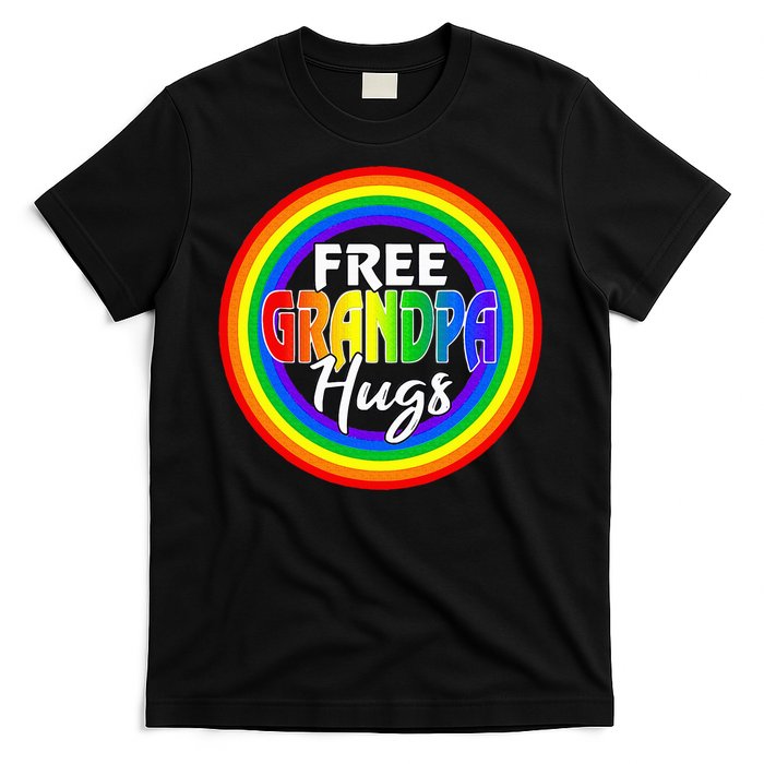 Free Grandpa Hugs Lgbt Pride Month Fathers T-Shirt