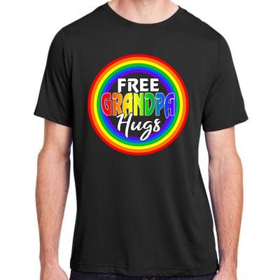 Free Grandpa Hugs Lgbt Pride Month Fathers Adult ChromaSoft Performance T-Shirt