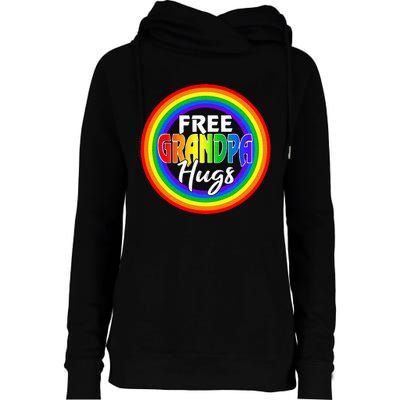 Free Grandpa Hugs Lgbt Pride Month Fathers Womens Funnel Neck Pullover Hood