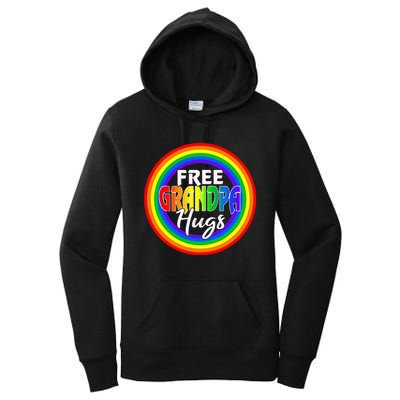 Free Grandpa Hugs Lgbt Pride Month Fathers Women's Pullover Hoodie