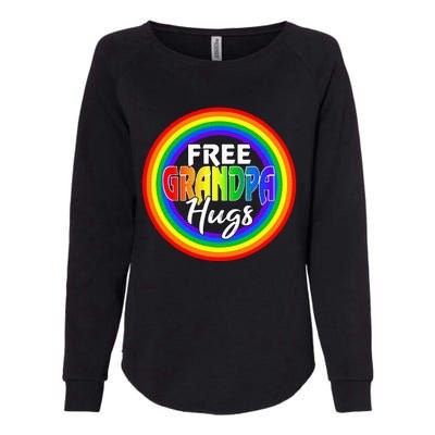 Free Grandpa Hugs Lgbt Pride Month Fathers Womens California Wash Sweatshirt