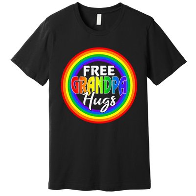 Free Grandpa Hugs Lgbt Pride Month Fathers Premium T-Shirt