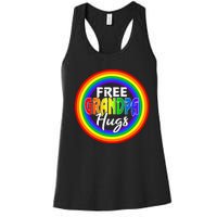 Free Grandpa Hugs Lgbt Pride Month Fathers Women's Racerback Tank