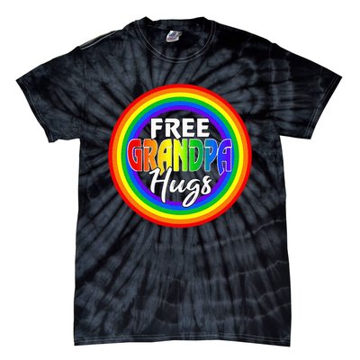 Free Grandpa Hugs Lgbt Pride Month Fathers Tie-Dye T-Shirt