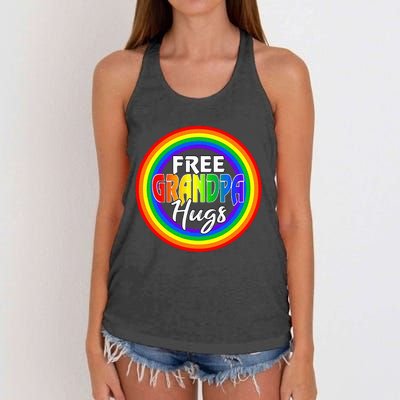 Free Grandpa Hugs Lgbt Pride Month Fathers Women's Knotted Racerback Tank