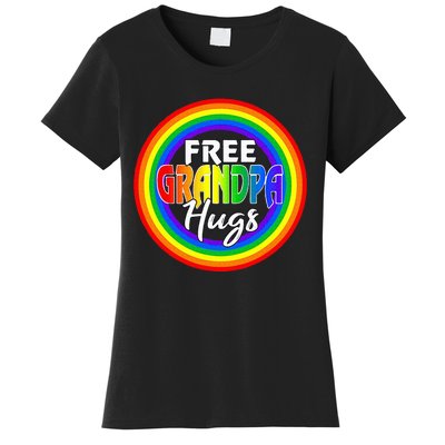 Free Grandpa Hugs Lgbt Pride Month Fathers Women's T-Shirt