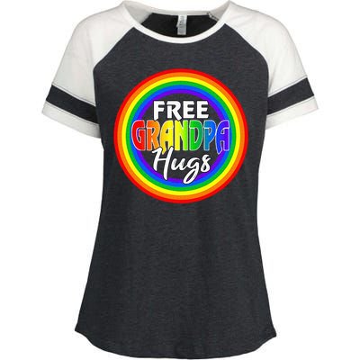 Free Grandpa Hugs Lgbt Pride Month Fathers Enza Ladies Jersey Colorblock Tee