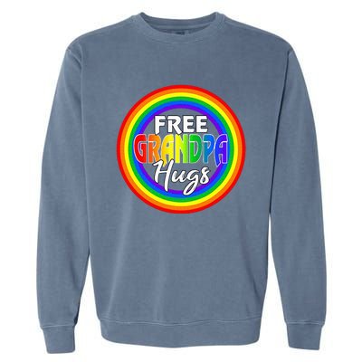 Free Grandpa Hugs Lgbt Pride Month Fathers Garment-Dyed Sweatshirt