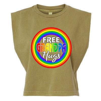 Free Grandpa Hugs Lgbt Pride Month Fathers Garment-Dyed Women's Muscle Tee