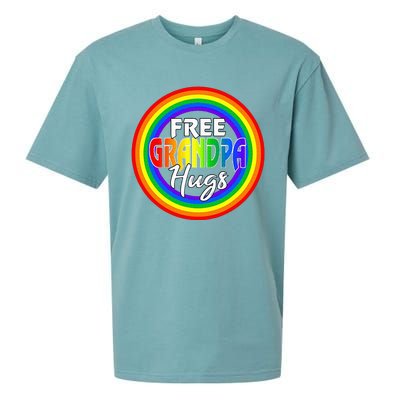 Free Grandpa Hugs Lgbt Pride Month Fathers Sueded Cloud Jersey T-Shirt