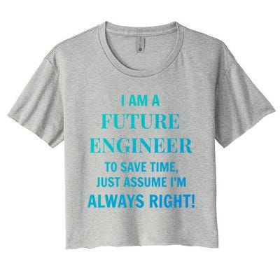 Funny Gift Idea Future Engineer Engineering Major Gift Women's Crop Top Tee